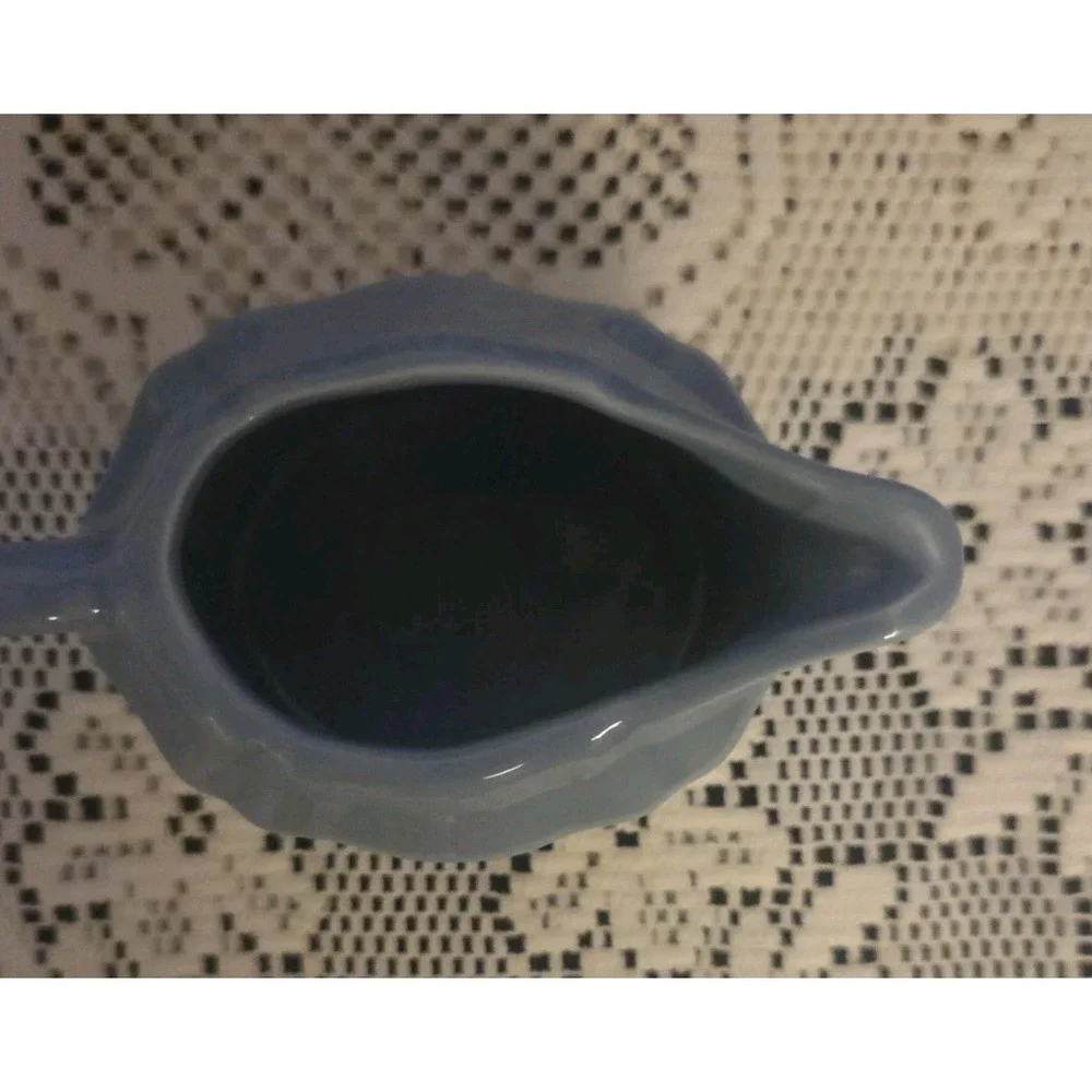 Vintage Colonial Blue Creamer & Covered Sugar Bowl Set Farmhouse Cottagecore